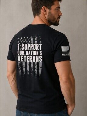 Mens 9 Line Bundle (2) Tees "Veteran & Constitution" Tees 2XL Black & Navy